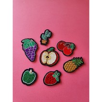 [ 미요랜드 ] 반짝반짝 스팽클 과일 시리즈 모음 와펜, 포도, 1개