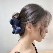브라보 아하몰 핸드메이드 이자벨 리본 집게핀 헤어 올림머리 왕리본 스티치 여자핀 반올림