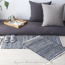 세탁가능 순면 데님 발매트 독특한러그 발닦개 자취방꾸미기 발타올, 주방매트