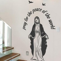 아트박스/꾸밈 im544-세계평화와마리아_그래픽스티커, 블랙