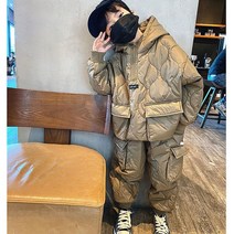 아동 유아 키즈 초등 주니어 어린이 남아 여아 스키복 보드복 썰매 상하 세트따뜻한 후드 다운 자켓 및 바
