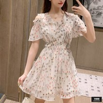 가바바 여성 원피스 쉬폰재질로 부드러운느낌 꽃무늬 미니원피스 G48766