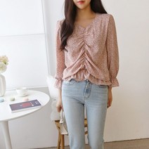 수키 셔링 프릴 블라우스 1047786