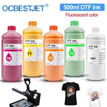 500ml 형광 dtf 잉크 네온 필름 전사 잉크 엡손 l1800 l805 1390 xp-15000 7880 7890 xp600 xp-600 4720 i3200 tx-800, 1pc 클리너-500ml