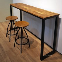 푸른숲가구 티크 원목 홈바테이블 좁은테이블 홈카페 아일랜드식탁, 2000x430x1030