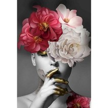 DIY 명화그리기 세트 색칠도안 액자 유화그리기 그림 색칠 연습 취미 꽃 여성 성인용 홈 벽 아트 장식 34, 9913478, 20x30cm 프레임 없음