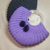 다야핸드 뜨개가방 링손잡이 토트백, 멜란지 진회색