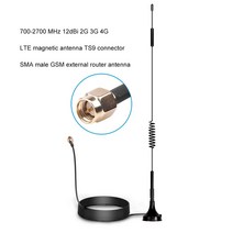 광접속기 700 2700mhz 12dbi 2g 3g 4g lte 자기 안테나 ts9 crc9 sma 수 커넥터 gsm 외부 라우터 안테나 1 5m