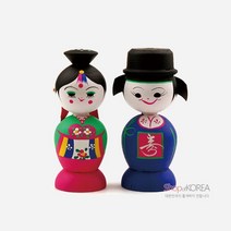목각혼례인형(중)-신랑신부, 선물포장없음