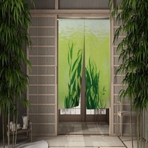 중문 커튼 방한 현관 방풍 가림막 공간 분리녹색 잎 문 커튼 식물 일본 파티션 걸이식 주방 침실 입구 장식, 85x150cm, 02 CLX00696_06 85x150cm