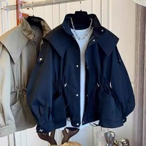 여성 바람막이점퍼 등산 방수 바람막이자켓 봄 가을 대형 캐주얼 카키 윈드 브레이커 긴