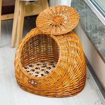 고양이 라탄 집 하우스 숨숨집 이동장 애견 시원한 집, F(방석)