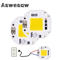 높은 전력 50W 70W 100W COB LED 칩 220V 110V 스포트 라이트 투광 조명 무료 다이오드 스마트 IC 필요 없음 드라이버, 220V_차가운 흰색 | 100 W