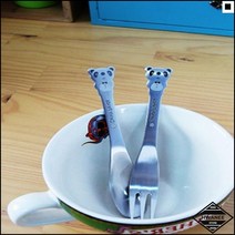 편안한분위기 과일포크 피크닉용품 동물캐릭터 과일티포크 행복판다티포크, 티스푼