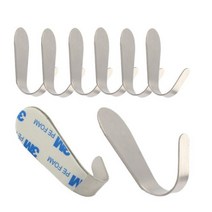 다용도 강력 접착식 스테인레스 후크 벽후크 후크걸이 8개입 3M사용, L자형 대형66mm