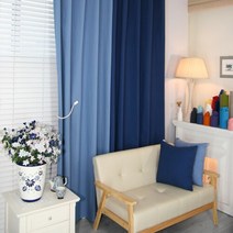 [나산] 커튼 면 100 피치스킨가공 261-D 270x150cm +레일 타이백