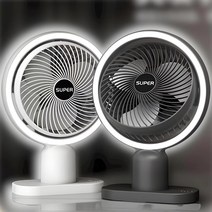 무음 탁상용선풍기 휴대용 무선 미니선풍기 다용도 LED등겸용 TAISHAN-2, 블랙, 블랙