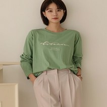 엘리시아 [66-110] 맘모 배색 긴팔 티셔츠 빅사이즈 여성의류