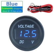 ROXGOCT-D1 전압 측정기 자동차 차량용 바이크 오토바이용 Led 디스플레이 DC 5V-48V 미니 디지털 전류계, 05 Blue whit cable