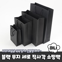 블랙 튼튼 민무늬 선물용 종이가방 5개 미니 간식 포장용품 종이백 설날