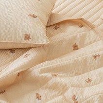 보아요 시어서커 여름이불 체크 이불+패드+베개세트