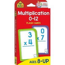 School Zone - Multiplication 0-12 플래시 카드 - 8세 이상 3학년 4학년 초등 수학 곱셈 요소 공통 코어 등 [Cards]