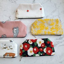 [DIY키트 패키지] (실바늘포함)(5개세트) 삼각바닥 화장품파우치 만들기세트, 아보카도