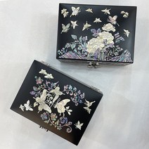 [리드박스] [선물포장] 명품 나전칠기 혼주 자개보석함 4종택1, 스타일:2.목단나비(유광블랙), 단품