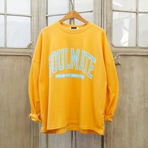 쏠메잇 프린팅 루즈핏 박스 맨투맨 롱티