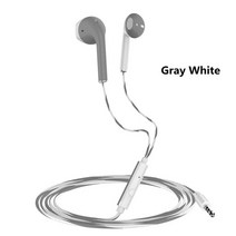 2021 새로운 3.5mm 유선 헤드폰 (베이스 이어폰 포함) Xiaomi IPhone 용 마이크가있는 스테레오 음악 스포츠 게임용 헤드셋, 02 White Gray