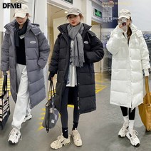 【DF】리얼 샷 겨울 자켓 워시 무료 한국어 스타일 코튼 패딩 옷 패션 긴 버전 슬리밍 우아한 코튼 패딩 옷