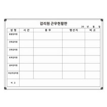감리원 근무현황판 700x500 건설현장 칠판 공사장 보드판 주문제작 화이트보드 도안칠판, 일반형