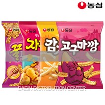 농심 인기스낵 4번들 187g 꿀꽈배기 자갈치 감자깡 고구마깡 과자 간식 봉지과자, 1개