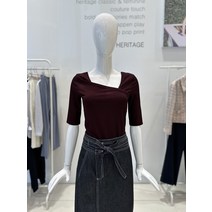 [듀엘] 사선 네크 티셔츠 D222MSM052(2166463)