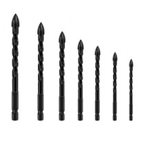 3mm~12mm 총7개입 만능 드릴비트 멀티 몬스터비트 타일 기리 포세린타일 비트 유리 대리석 콘크리트 화살촉 십자 전동드릴 함마드릴 임팩드릴 기리, 1세트