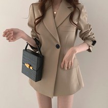 마켓A 멀린 에비직 원버튼 롱 자켓
