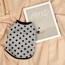 뻬르끌로 S~3XL 땡땡이 도트무늬 티셔츠 그레이