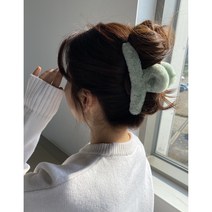 페이크퍼 밍크 토끼털 집게핀 올림머리 헤어핀