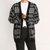 디바옴므 하운드 체크 니트 가디건