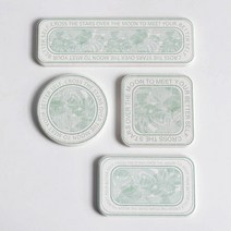 케이트가든 미니 규조토 받침대 4종 세트, 연두, 1세트
