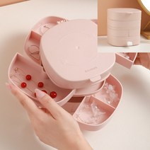 반자동 4단 액세서리 보석함 핑크 보석정리함 쥬얼리보관함 주얼리박스제작 악세사리상자 원목진열대 악세사리