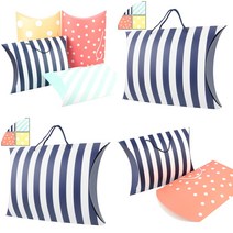 마트498 큰 베개모양 기프트박스 가방 종이 소형 머핀상자 쿠키포장 쇼핑백 답례품상자 명절선물 예쁜선물상자, 민트색 사선