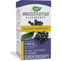 Nature s Way Sambucus 면역 엘더베리 사탕 정제 비타민 C 에키네시아 아연 함유 30정, 기본