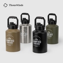 Thous Winds 캠핑 유투버 야외 주전자 휴대용 보온 304 스테인레스 스틸, 3.8L 보온 주전자 올리브 그린