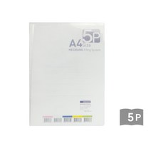 A4투명클리어화일5P흰색 무색투명