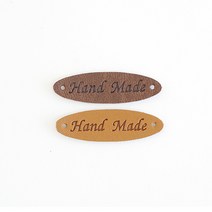 라운드 가죽라벨 (45x13mm) (낱개), 다크브라운 (20018)