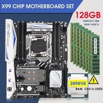 JINGSHA-마더보드 세트 X99 D8I E5 2696 V4 및 8x16GB DDR4 (128GB) 포함 ECC REG RAM 키트 NVME M.2 US, 01 마더 보드