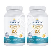 노르딕내추럴 오플닷컴 2개 얼티메이트 2X 오메가 3 2150 mg EPA 1125 DHA 875 레몬맛 120 소프트젤 Nordc