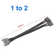 5-wire SATA 15 핀 남성-여성 확장 케이블 1-1 2 3 4 5 6 컴퓨터 하드 디스크 인터페이스 전원 코드, 02 1 to 2