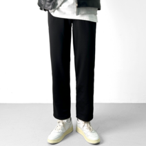 남녀공용 테이퍼드핏 기모 스판 밴딩 바지 팬츠 빅사이즈 (4449-1)